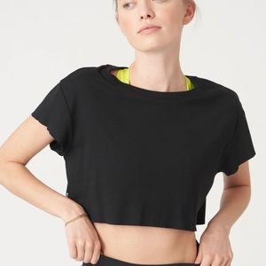 All Access Black 1X
Encore Cropped Raw Edge Tee
